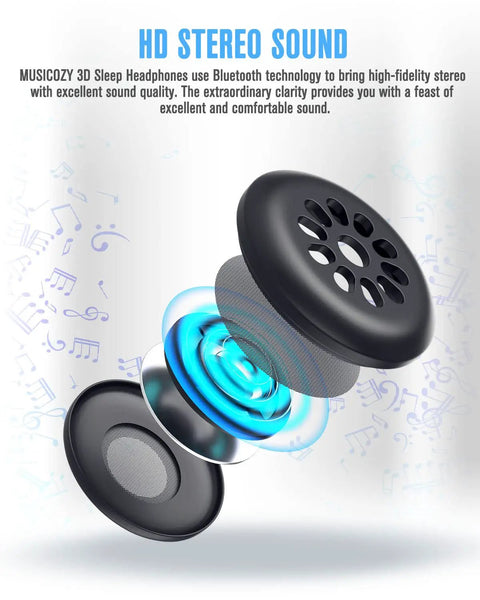 Premium Bluetooth 5.4 Module Crafted As A Slick Sleep Headphones Replacement Delivering Crisp Wireless Audio, showcasing HD stereo sound components.