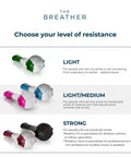 Breathing Exerciser For Stronger Lungs And Drug Free Respiratory Therapy, Boost Oxygen Flow, Easy At Home Lung Training With Guided Mobile App And Online Video Protocol For Daily Breathwork And Lung Gains: resistance levels