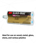 Two-Part Fast Cure Clear Epoxy Adhesive DP100, 400 mL Duo-Pak for wood, metal, glass, plastics, in packaging