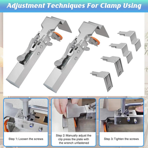 Image showing 2 Pack Adjustable Drawer Front Installation Clamps with adjustment techniques for precise cabinet hardware alignment.