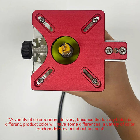 Red 3 In 1 Router Milling Grooves Bracket Guide And Cutting Jig for precise grooving, dado cuts, and drilling close-up.