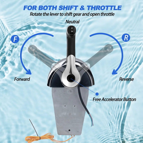 Outboard Remote Control Kit For Single Binnacle Top Mount Box With Fast Idle Button And Power Trim Tilt Plug And Play Marine Boat