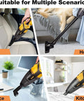 Cordless Handheld Vacuum Cleaner for Home and Car, 8000Pa Powerful Suction, 120W Motor being used in car and home settings