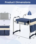 Two In One Garden Kneeler And Seat Grab And Go Foldable With Extra Wide EVA Kneeling Pad 350 lb capacity blue with tool pouch.