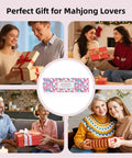 Two In One Non Slip Mahjong Racks With Pushers 4 Pack Clear Acrylic Pink Gift Set for home game nights