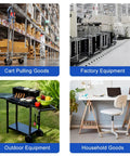 Industrial and household scenes showcasing uses for heavy duty swivel caster wheels with brakes PU castors M threaded stem 360.