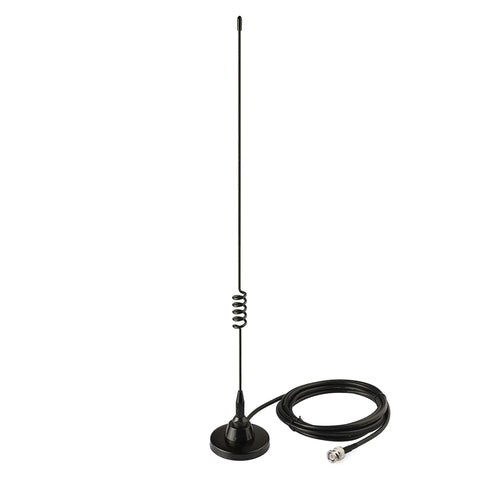 Wide Range Ham And Police Scanner Antenna With Magnetic Base, 20MHz To 1300MHz, 50 Ohm Impedance, BNC Male Connector, 47cm High, 3m RG58 Cable