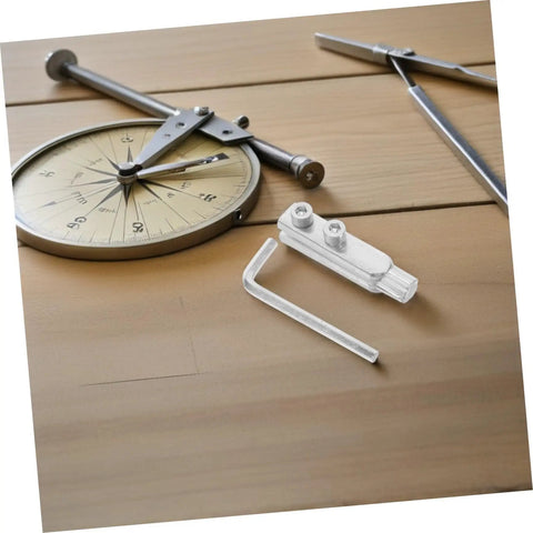 Heavy Duty Stainless Steel Valve Screw Extractor Kit 2 Pcs with hex key and ruler on wood