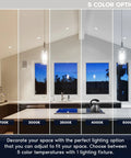 A showcase of 5 color temperature options for the Straight Up Tough 4 Inch LED Recessed Downlights With Integrated J Box.