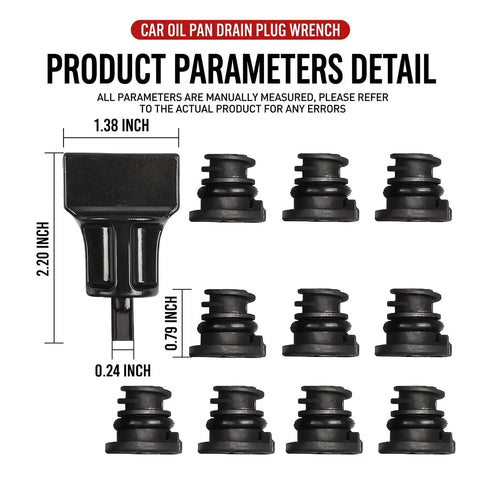 VW And Audi 11 Pack Oil Drain Plug Kit With Removal Tool For 1.8L 2.0L TSI Golf GTI Passat, A3 A4 A5 Q5 Q7 Leakproof Engine Sump Bolt Set That Fits Like A Glove, black plastic plugs