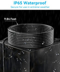 10 Foot Extension Cord For Solar Water Fountain Pump With Waterproof Connector shown coiled and wet demonstrating waterproof feature