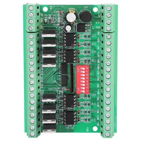 Eight Channel Logic Level Converter Module No Fuss 5V To 24V And 24V To 5V With Optocoupler Isolation on green circuit board
