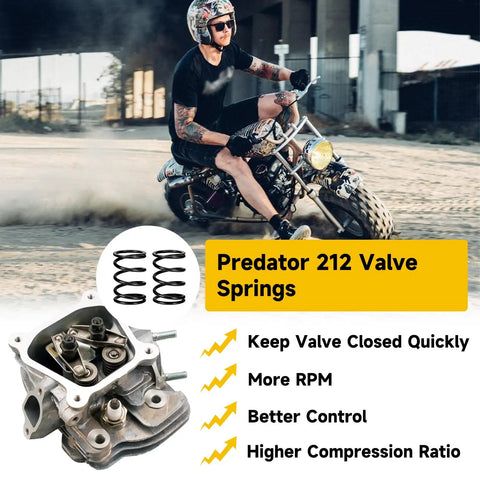 Racing 18lb Valve Springs Upgrade For Predator 212cc 196cc 224cc OHV Clone Engines GX160 GX200 Coleman Ct200uex with Main Jet Kit