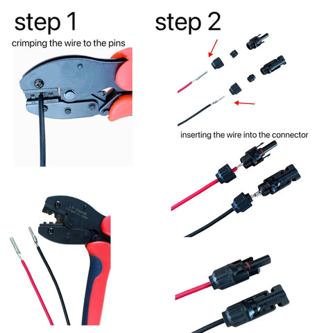 100 Piece Solar Panel Connector Kit IP67 Waterproof Male And Female Connectors installation steps