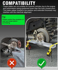 Heavy Duty Toe Alignment Tool Plates With Tape Measures Stainless Steel Wheel Alignment Plate Upgrade For Precise Toe Alignment No Fuss Setup Built Tough With Hanging Holes For Easy Wall Mounted Storage And Universal Compatibility shown during wheel alignment on vehicle.