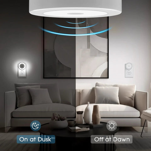 Two Pack Plug In LED Night Lights With Sensor Auto On At Dusk Kid Friendly For Nursery And Home Bathroom On at Dusk Off at Dawn