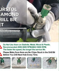 Diamond Core Drill Bit Kit With Vacuum Brazed Technology For Dry Drilling shown in use with safety tips, gloves, and drill.