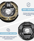 Heavy Duty Trailer Electric Brakes 12 By 2 Inch Brake Assembly Set For 5200 To 7000 Lb Axles, showing premium steel drum assembly.