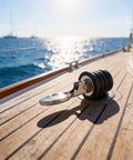 Heavy Duty Steel Rubber Drain Stopper Seal 1-1/4 Inch For Boats And Lawn Rollers installed on a boat deck