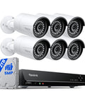 8 Channel 5MP PoE Home Security System With 6 Outdoor Cams, 4K NVR And 2TB HDD, 24 7 Recording, Smart Person Vehicle Pet Detection, Night Vision Up To 100ft, Weatherproof Surveillance For Home And Yard