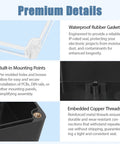 Close-up of Rugged Outdoor Electrical Junction Box IP65 Waterproof Dustproof ABS Plastic Enclosure features, showcasing gasket and threads.