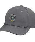 Cool Adjustable Baseball Hat For Machinists And CNC Pros Featuring Vise Gauge Square Design, Slate Grey Five Panel Cap.