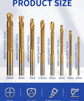 Rocaris 8-pack gold titanium-coated HSS twist drill bits, 3–10 mm, Amazon brand