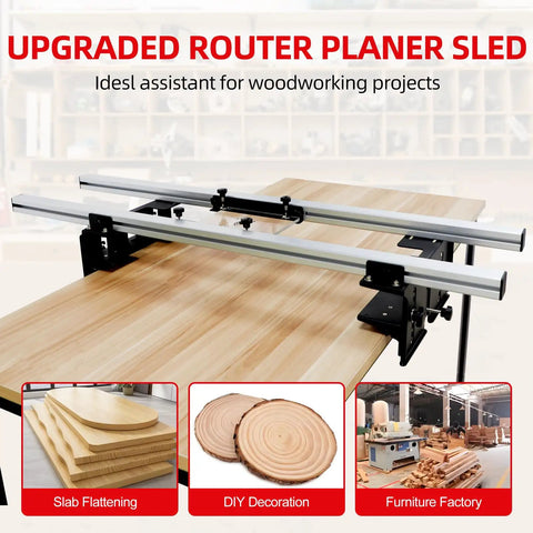 Router Sled For Flattening Slabs Three Axis 48 Inch Height Adjustment System Slab Flattening Jig For Woodworking Display