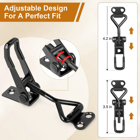 Six Pack Adjustable Toggle Latch Clamp With Quick Release Upgraded 330 Lb Holding Capacity Black Metal Pull Latches