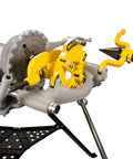 Close-up of Reconditioned Heavy Duty Pipe Threading Machine With Foot Pedal And Quick Opening Die Head Handles Half Inch To Two Inch Pipe.