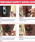 Portable Door Lock Security Device 3 In 1 Privacy Lock For Home Hotel Apartment And Travel installation steps