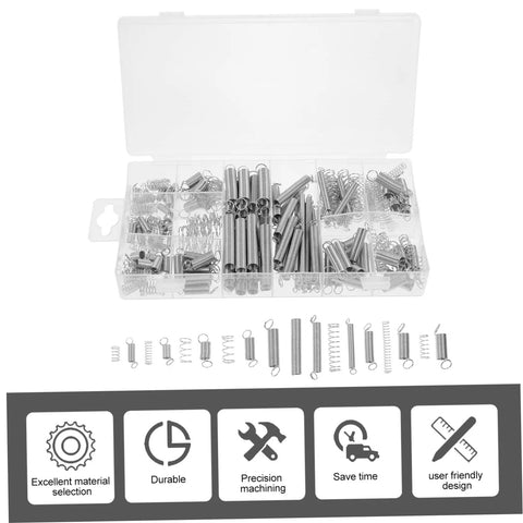 200 Piece Compression And Extension Spring Kit Assorted Steel Springs Heavy Duty Resistant Set Perfect For DIY Repairs Home Fixers Versatile Projects With Storage Case Built Tough! in organizer case