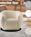 Two Piece Non Slip Diatomite Recliner Floor Protectors for Hardwood Floors under cream chair on wooden flooring
