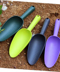 Lightweight Plastic Garden Shovels Set With Ergonomic Handles, Mini Spatulas For Planting And Transferring Soil, Indoor Gardening Tools, Easy Plant Care And Maintenance, purple set on soil