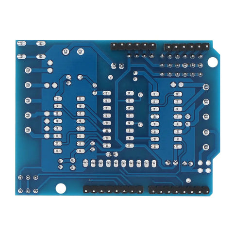 Back view of 4 Way L293D DC Motor Driver Shield For Arduino Uno Mega Raspberry Pi Expansion Board Drive 4 DC Motors Or 2 Stepper Motors