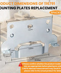 Legit 6 Pack 116791 Mounting Plates Replacement For Ikea Bed Frame Brackets Heavy Duty Galvanized Steel Hardware dimensions image
