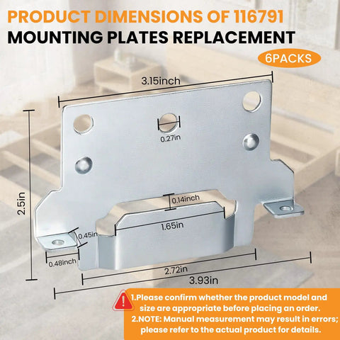 Legit 6 Pack 116791 Mounting Plates Replacement For Ikea Bed Frame Brackets Heavy Duty Galvanized Steel Hardware dimensions image