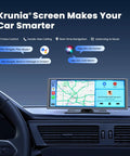 Portable Wireless CarPlay Screen For CarPlay And Android Auto, 9.26 Inch Touch Display on car dashboard with navigation map.