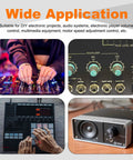 Wide application scenarios for Dual Channel B50K Potentiometer Kit with 6 Pin Split Shaft for audio control, shown in audio equipment