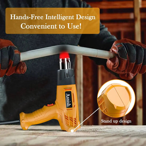 Heavy Duty 1850W Hot Air Gun Kit With Dual Temperature 572 To 932 F used for bending plastic pipe