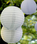 Image of 80 Piece White Paper Lanterns Set For Ceiling Hanging Decor Five Sizes From 4 Inch To 12 Inch Perfect For Weddings