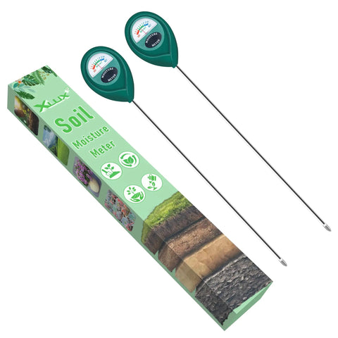 Long Probe Soil Moisture Meter For Deep Read And Plant Nerds Approved Water Level Sensor Hygrometer For Indoor Outdoor Pots Gardens Flowers Farm Use 2 Pack Bundle with packaging.