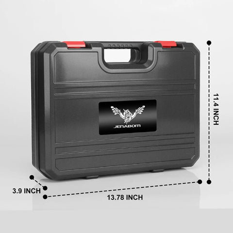Black portable box for 8V Cordless Drill With LED Light And 146 Piece Home Repair Tool Set In Portable Box Hand Drill Kit For Men And Women DIY Handyman Essentials Lightweight Ergonomic Grip Quick Bit Change Great For House Projects