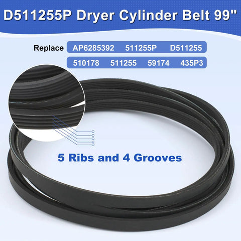 Upgraded Dryer Rebuild Kit For 1992 And Later SM Series Includes RB170002 Roller Kit D516792 Idle Pulley D511255P Drum Belt