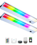 Smart Under Cabinet LED Lighting Kit 24 Inch, Hardwired, Dimmable White and RGB Color Options, Alexa Google Assistant Ready, 2-Pack