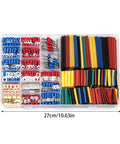 Heavy Duty 678 Piece Crimping Tool Kit With Assorted Cold Press Terminals And Heat Shrink Tubing For Electrical Wiring Projects, organized in clear container.