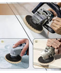 Heavy Duty Felt Polishing Wheel For Angle Grinder Sanding Buffing Disc Fits 45 Inch tool in use polishing metal and wood.