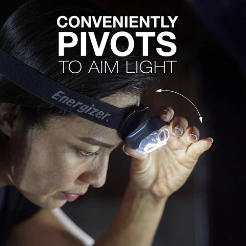 Woman adjusting Pro 400 Rechargeable Headlamp With USB IPX4 Water Resistant Ultra Bright LED Multi Mode For Night Runs.