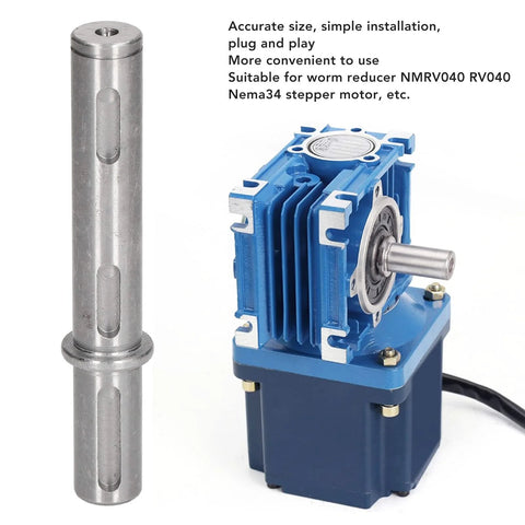 Beefy NMRV040 stepper motor shaft kit with plug-and-play design for Nema34 applications, featuring durable alloy steel construction.