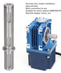 Alloy Steel Output Single Shaft 18mm Diameter 128mm Length Smooth Low Noise For Reducer NMRV040 RV040 Nema34 Stepper Motor mounted on worm reducer
